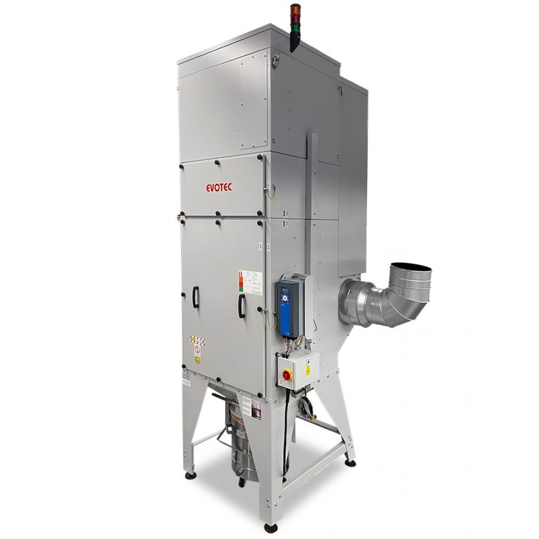 Industrial extraction system 400 volt: Capturing and filtering hazardous dusts. Dust class M, H13/ H14, activated carbon, EX protection, ESD version.