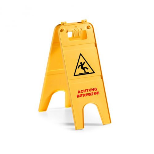 Warning sign with the inscription "ATTENTION FLOOD HAZARD!"